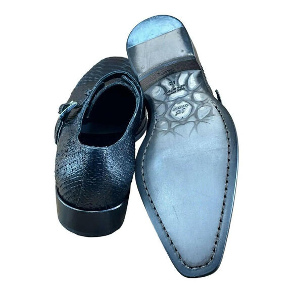Jo Ghost Croc Embossed Monk Shoes Men black main image 8